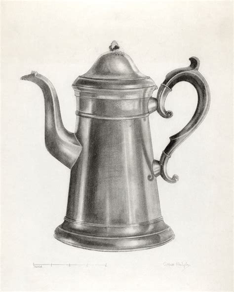 Antique pewter coffeepot